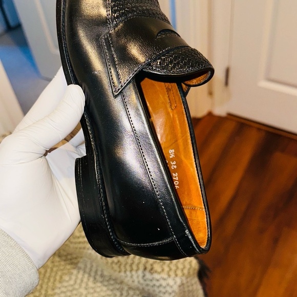 Allen Edmonds Leyland Woven Penny Loafers Split Toe Leather Shoes. - Picture 12 of 12